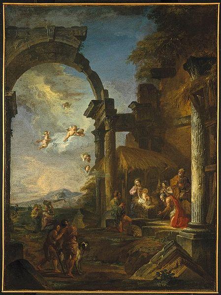 Panini, Giovanni Paolo Adoration of the Shepherds oil painting image